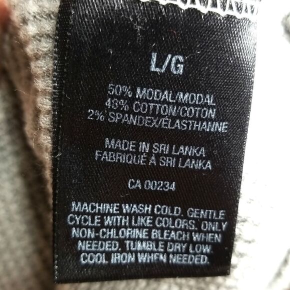 Style & Co. Hoodie Womens Large Waffle Knit Grey Full Zip Sport Solid Chore - Picture 9 of 9